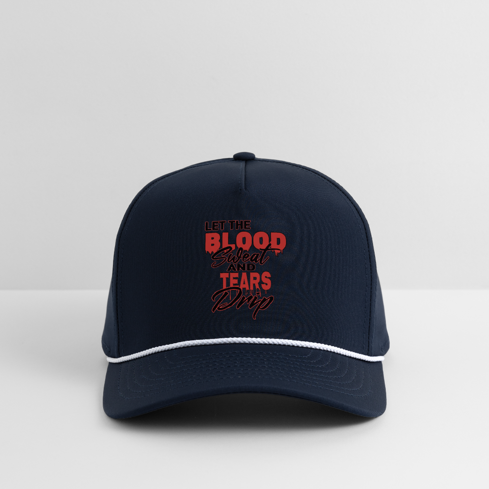 Let The Blood Sweat & Tears Drip Cap - navy/white