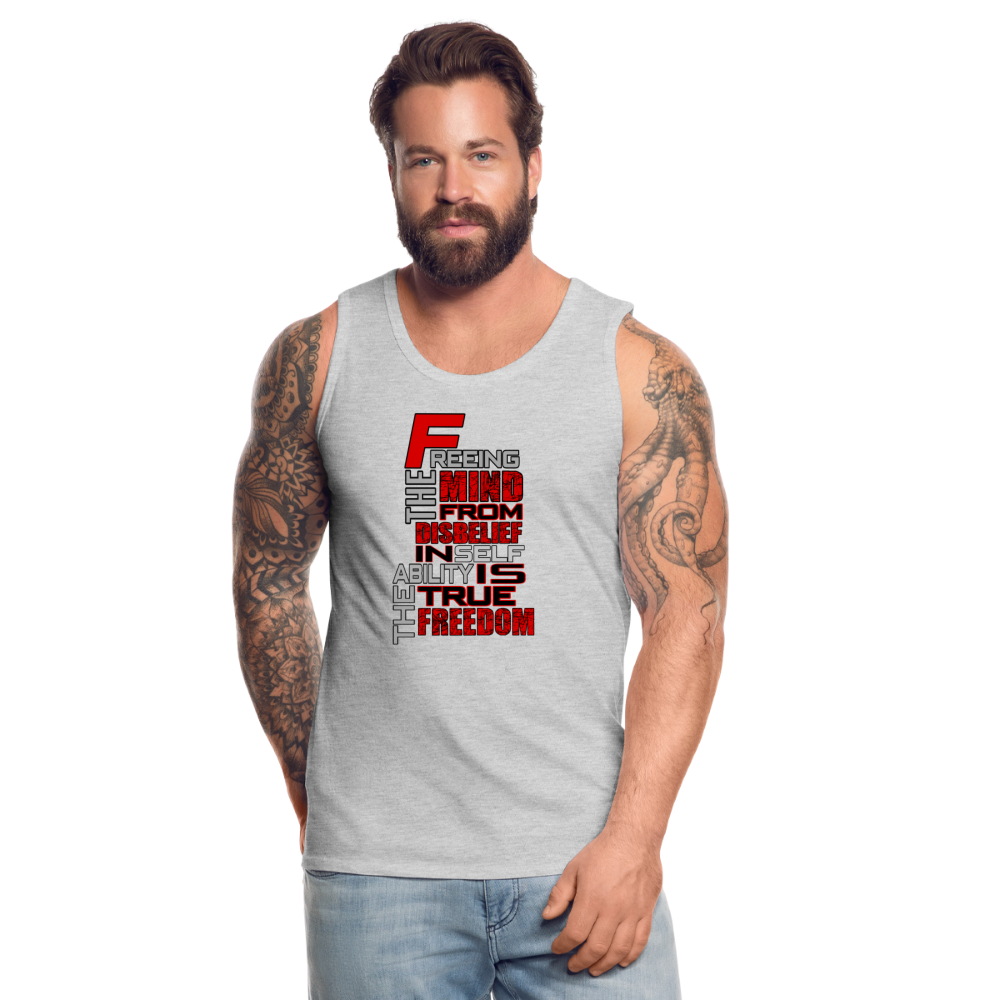 "TRUE FRREEDOM" Men’s Premium Tank - heather gray