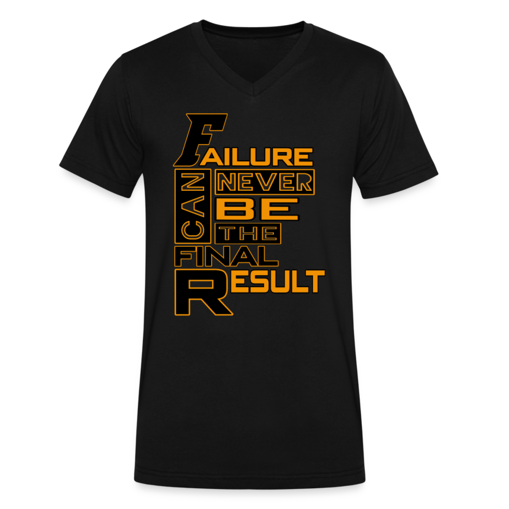 "FINAL RESULT" Men's V-Neck T-Shirt - black