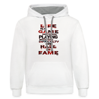 LIFE IS A GAME Premium Contrast Hoodie - white/gray