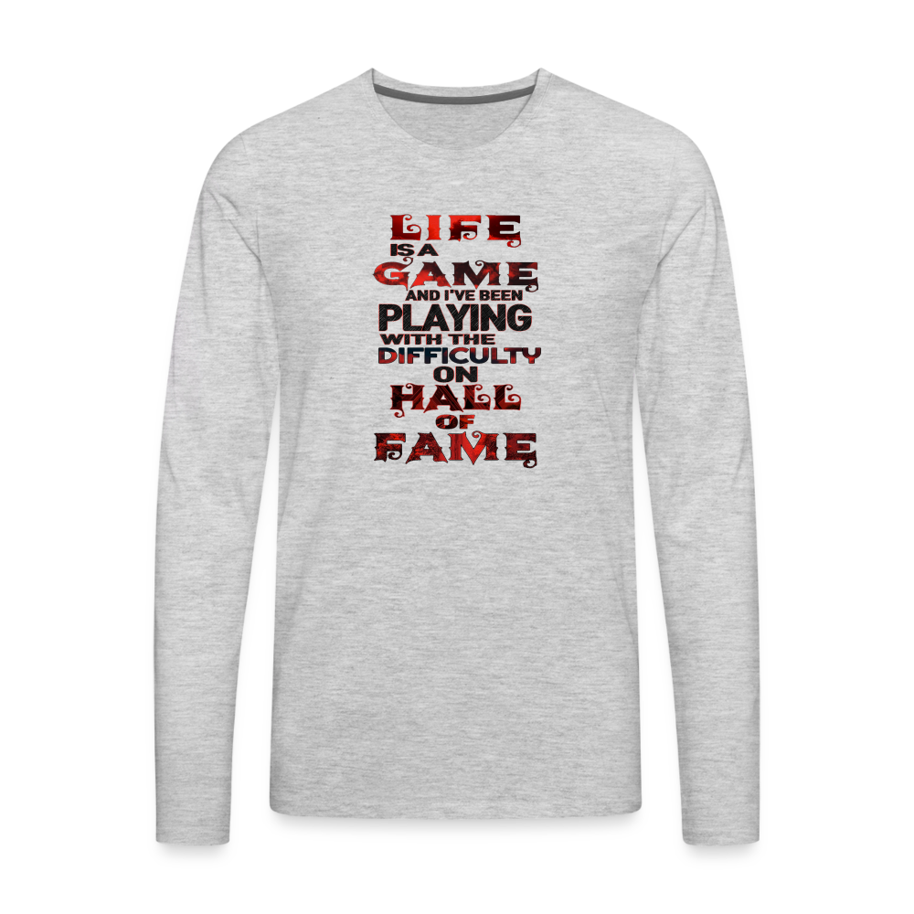 Life Is A Game Premium Long Sleeve T-Shirt - heather gray