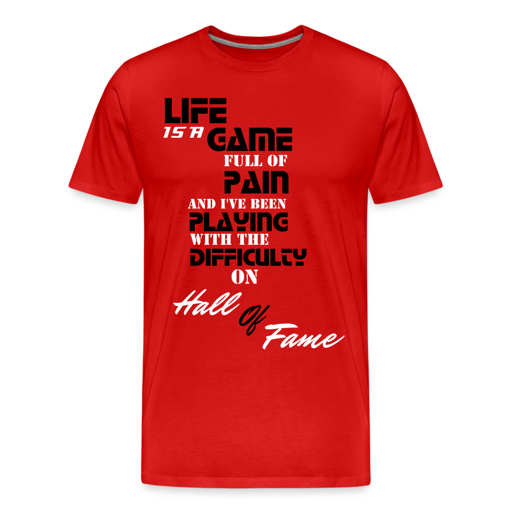 Life Is A Game Men’s Premium Organic T-Shirt - red