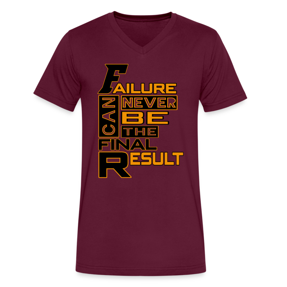 "FINAL RESULT" Men's V-Neck T-Shirt - maroon