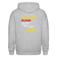 "Blood Sweat & Tears  Heavy Blend Adult Zip Hoodie - heather gray