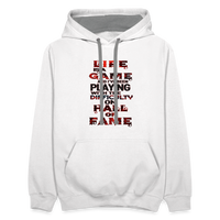 LIFE IS A GAME Premium Contrast Hoodie - white/gray