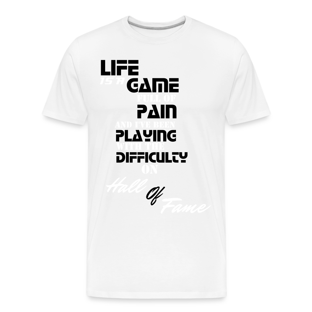 Life Is A Game Men’s Premium Organic T-Shirt - white