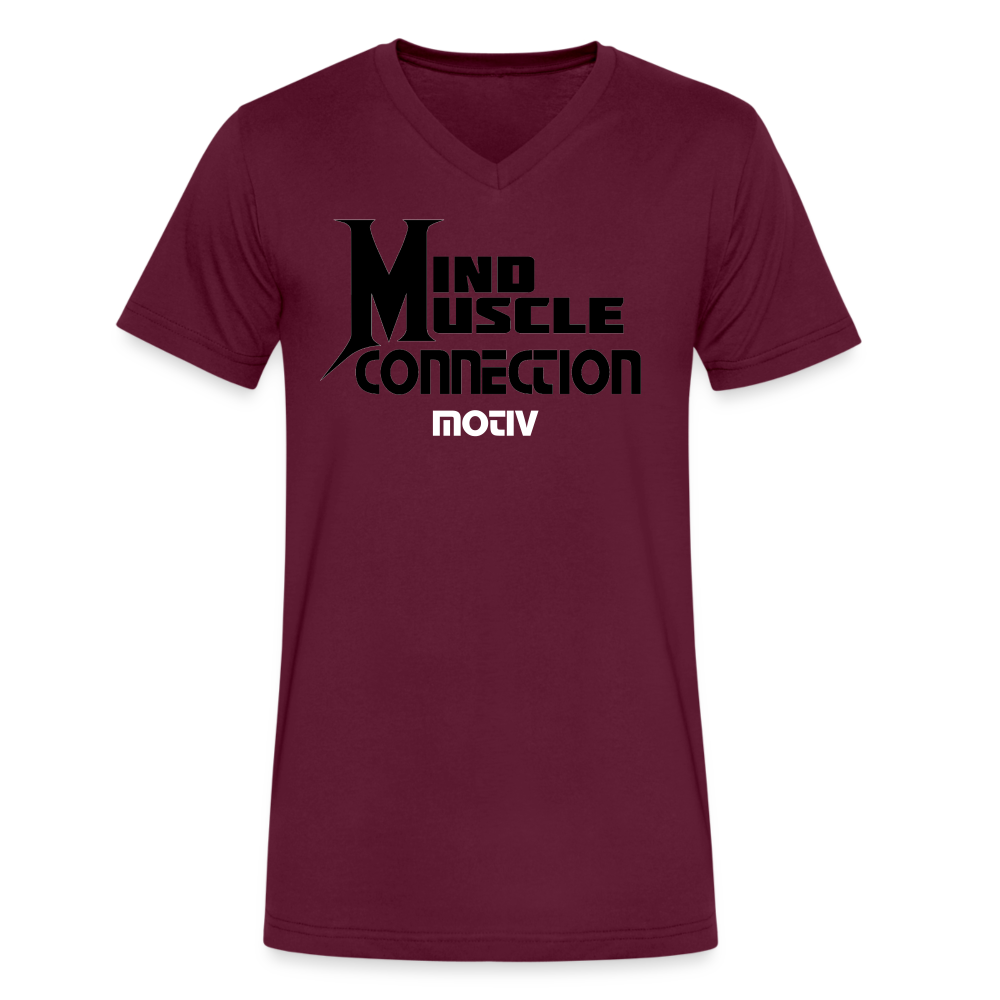 Mind Muscle Connection Men's V-Neck T-Shirt - maroon