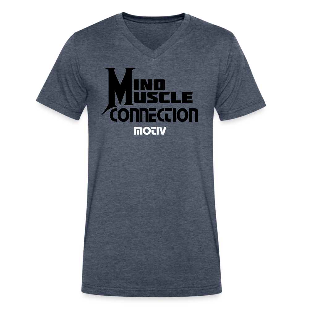 Mind Muscle Connection Men's V-Neck T-Shirt - heather navy