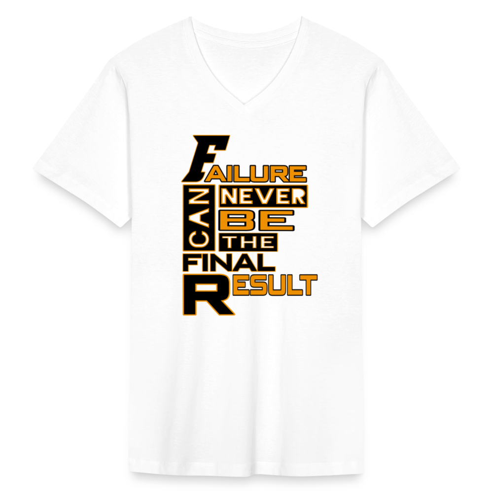 "FINAL RESULT" Men's V-Neck T-Shirt - white