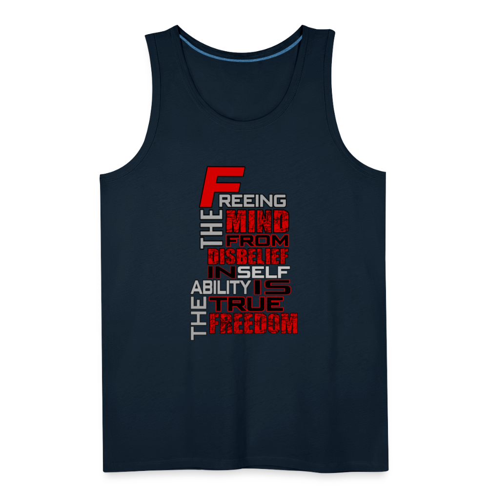 "TRUE FRREEDOM" Men’s Premium Tank - deep navy