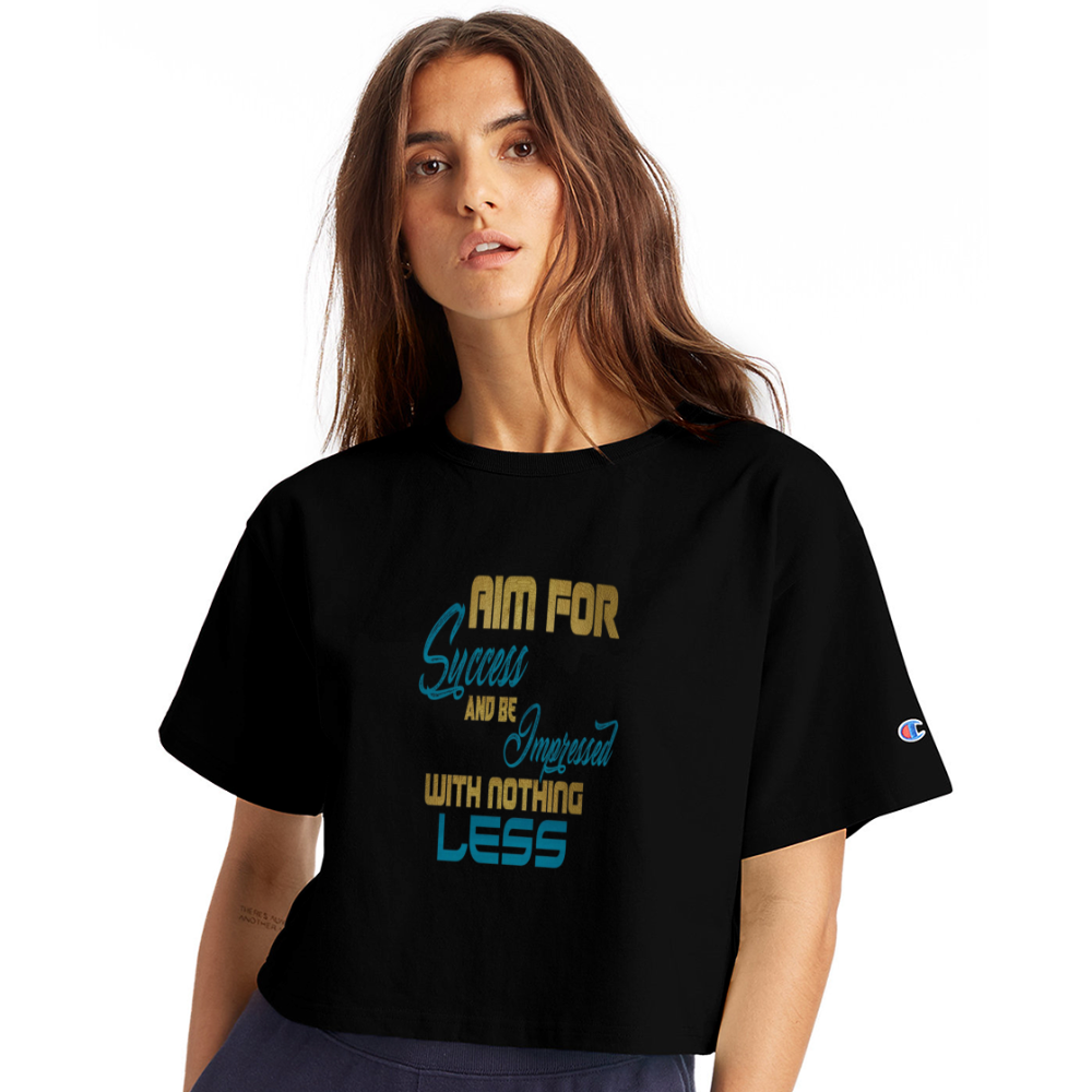 Aim For Success Women’s Champion Cropped T-Shirt - black