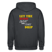 "Blood Sweat & Tears  Heavy Blend Adult Zip Hoodie - deep heather