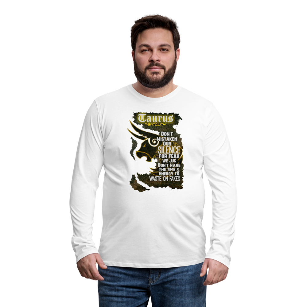 "Taurus Mentality" Premium Long Sleeve T-Shirt - white