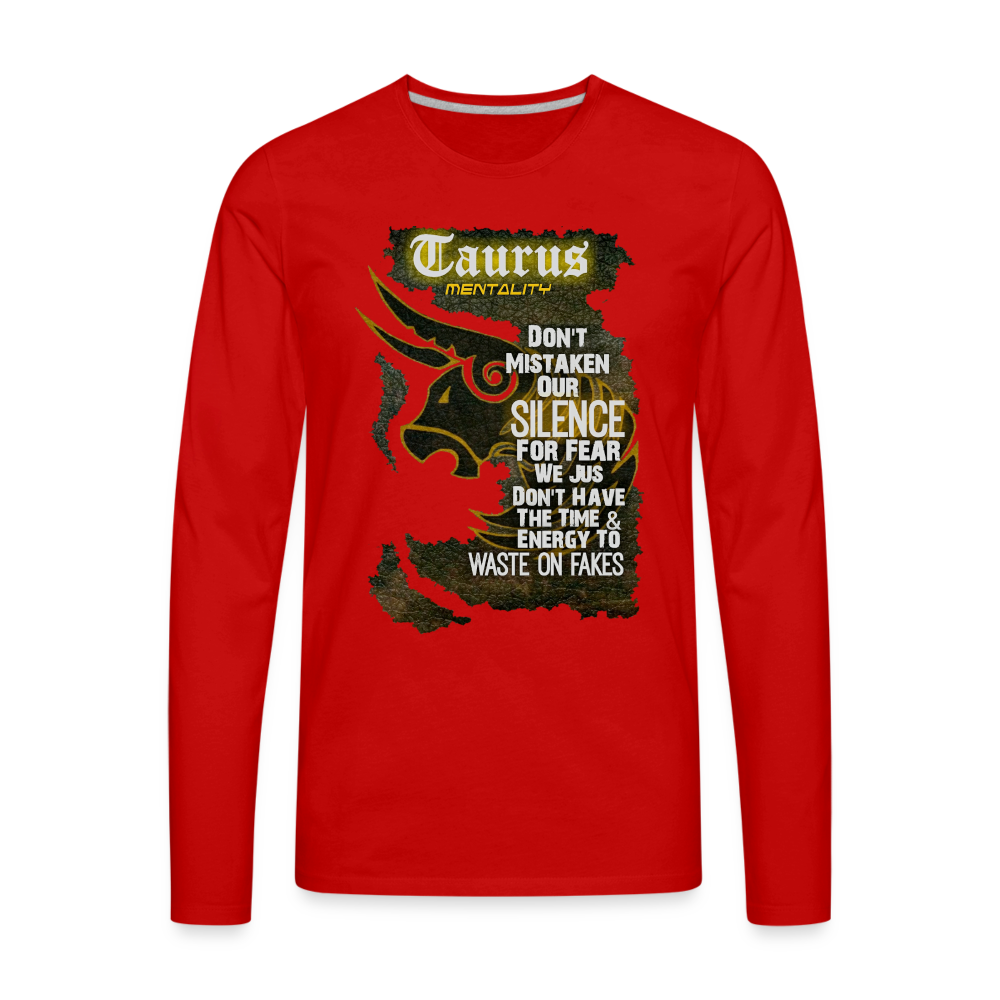 "Taurus Mentality" Premium Long Sleeve T-Shirt - red