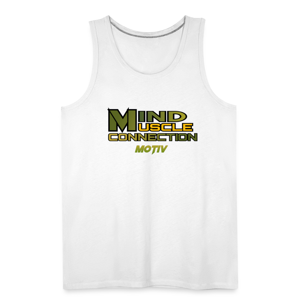 Mind Muscle Connection Men’s Premium Tank - white