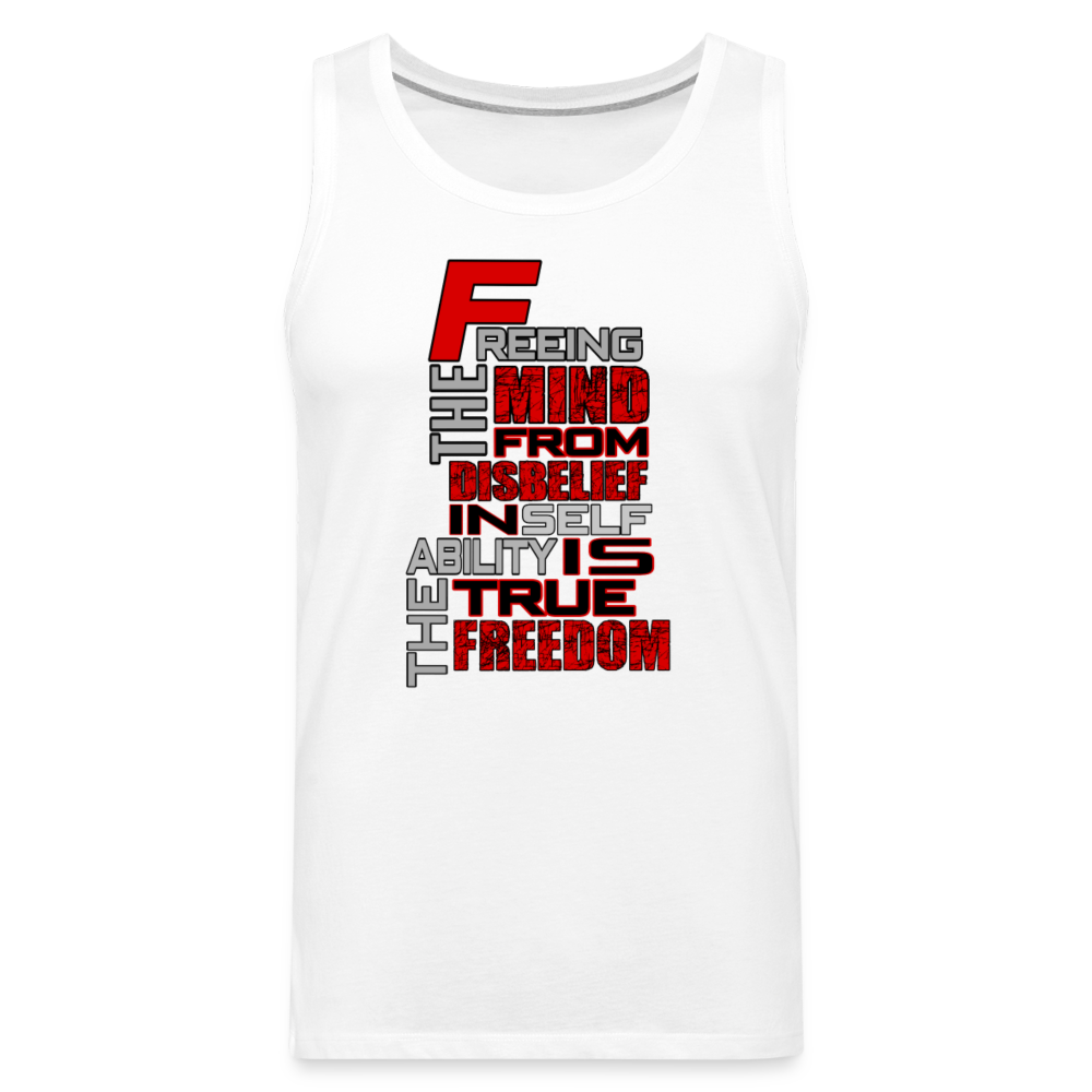 "TRUE FRREEDOM" Men’s Premium Tank - white