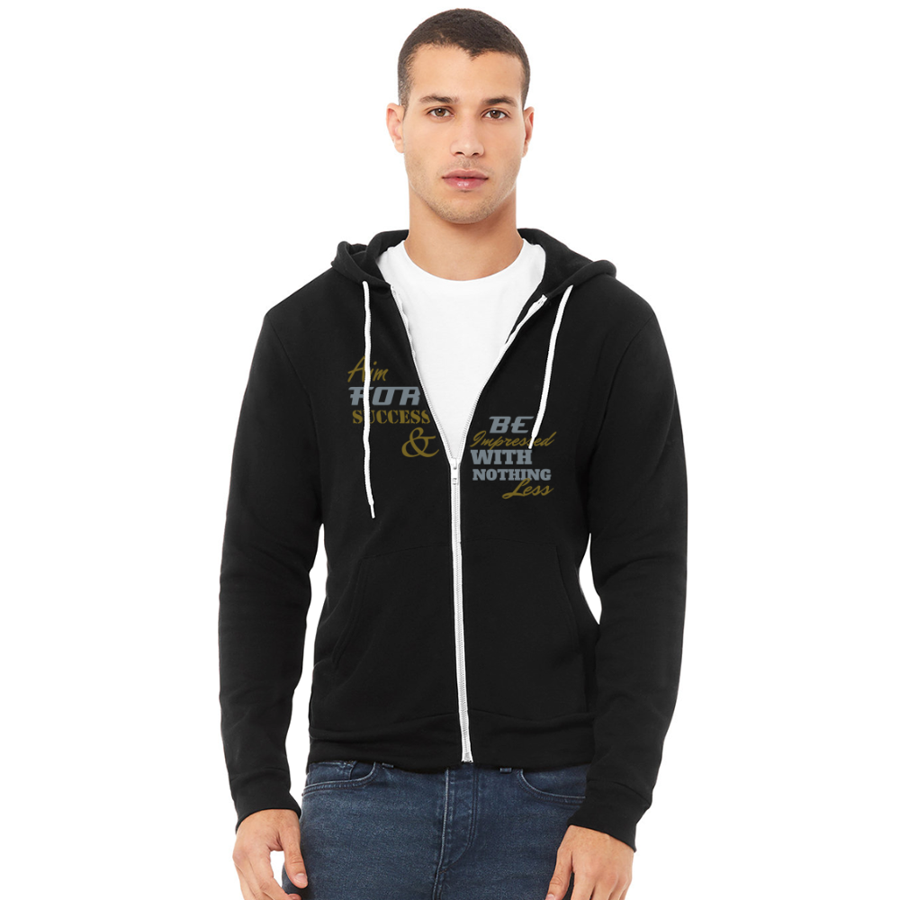 Aim For Success Premium Full Zip Hoodie - black