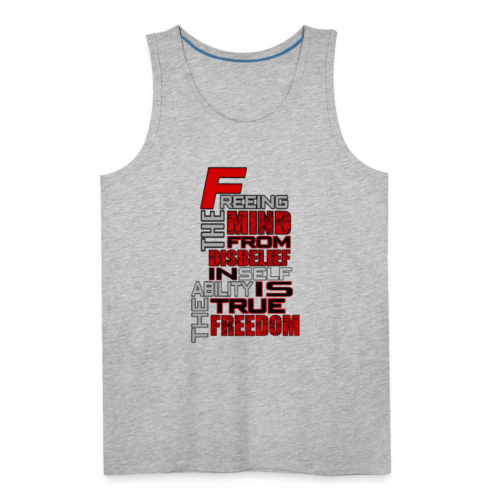 "TRUE FRREEDOM" Men’s Premium Tank - heather gray