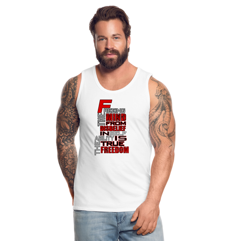 "TRUE FRREEDOM" Men’s Premium Tank - white