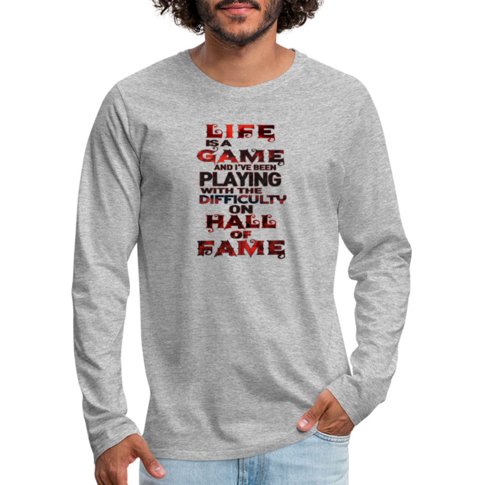 Life Is A Game Premium Long Sleeve T-Shirt - heather gray