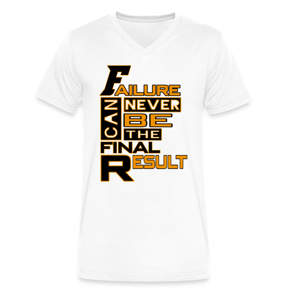 "FINAL RESULT" Men's V-Neck T-Shirt - white