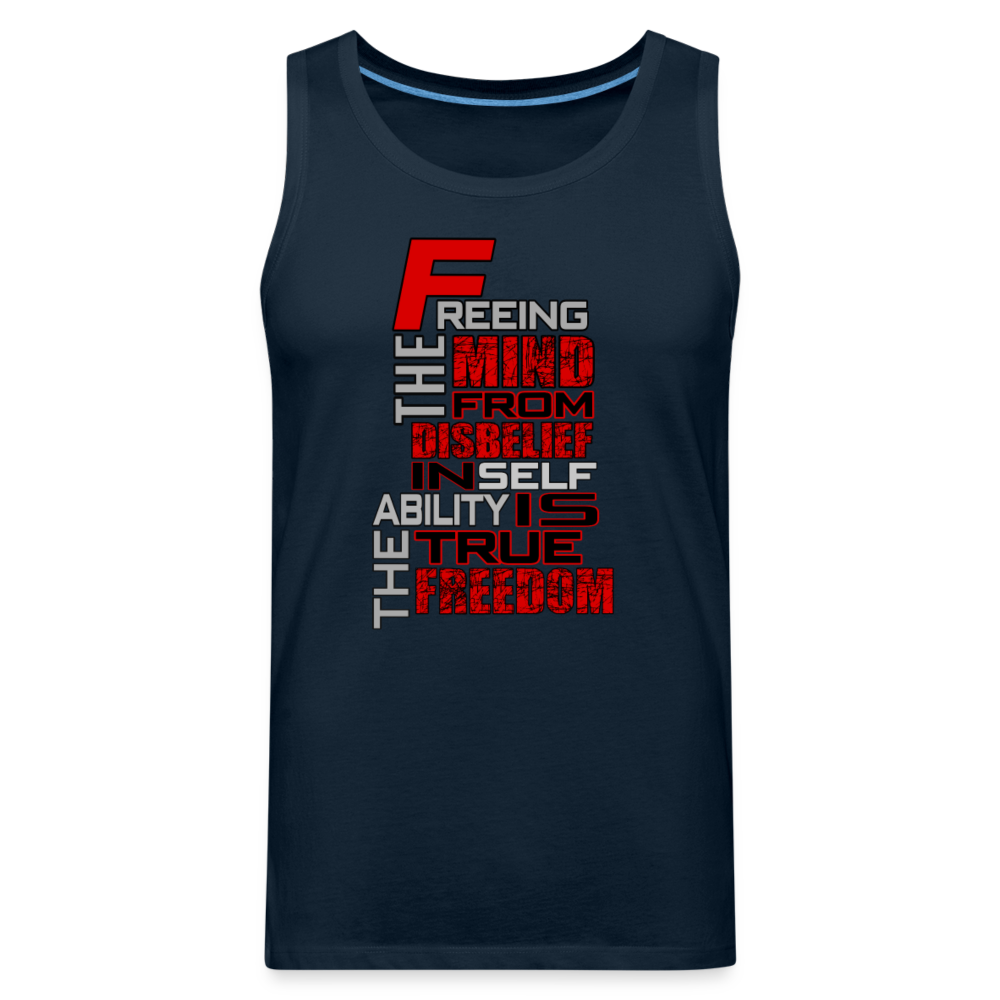 "TRUE FRREEDOM" Men’s Premium Tank - deep navy