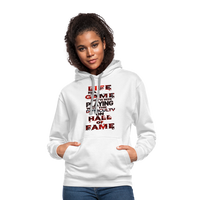 LIFE IS A GAME Premium Contrast Hoodie - white/gray