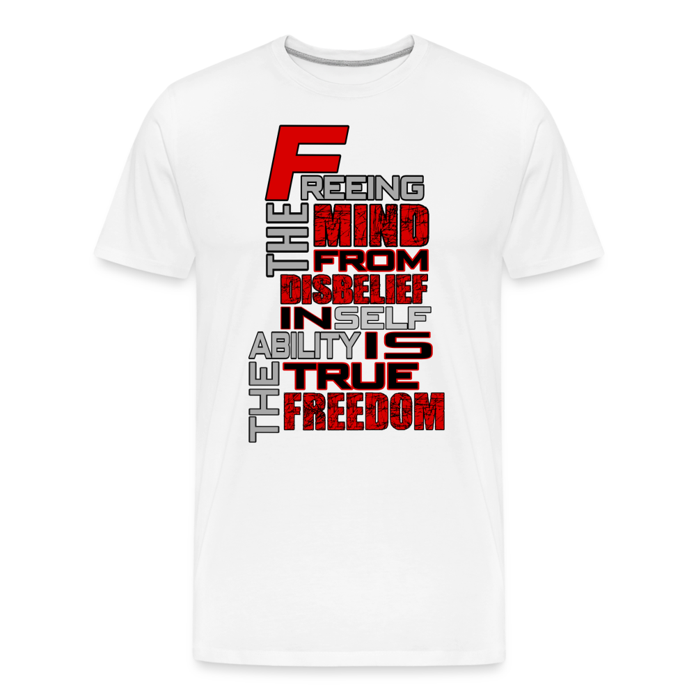 "TRUE FREEDOM" Men’s Premium Organic T-Shirt - white