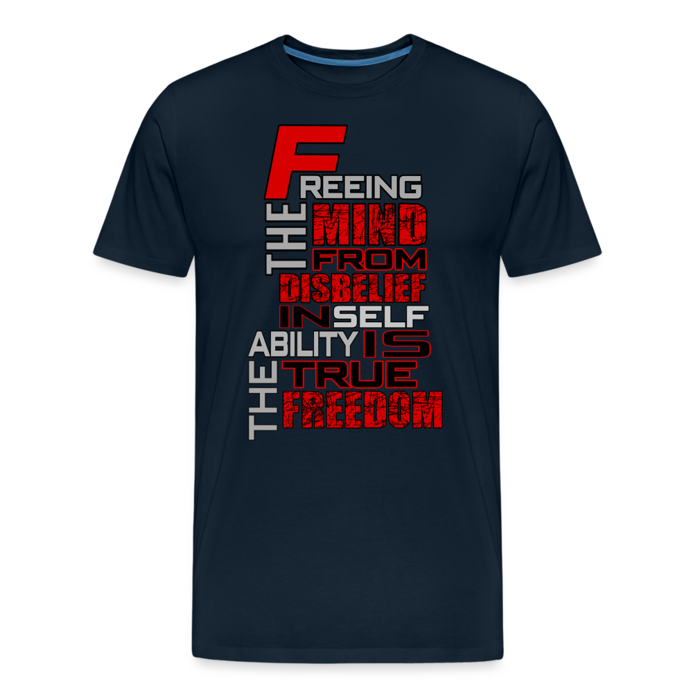 "TRUE FREEDOM" Men’s Premium Organic T-Shirt - deep navy