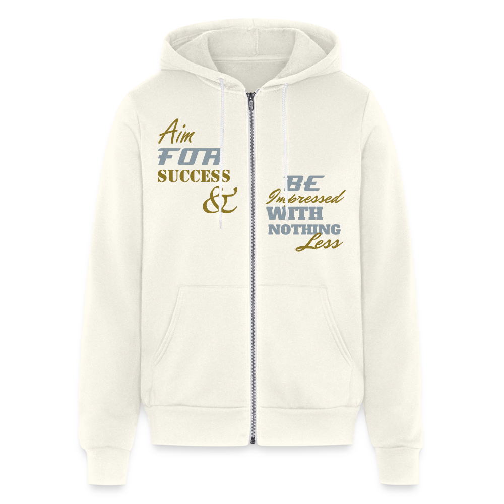 Aim For Success Premium Full Zip Hoodie - vintage white