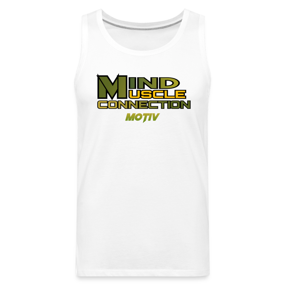 Mind Muscle Connection Men’s Premium Tank - white