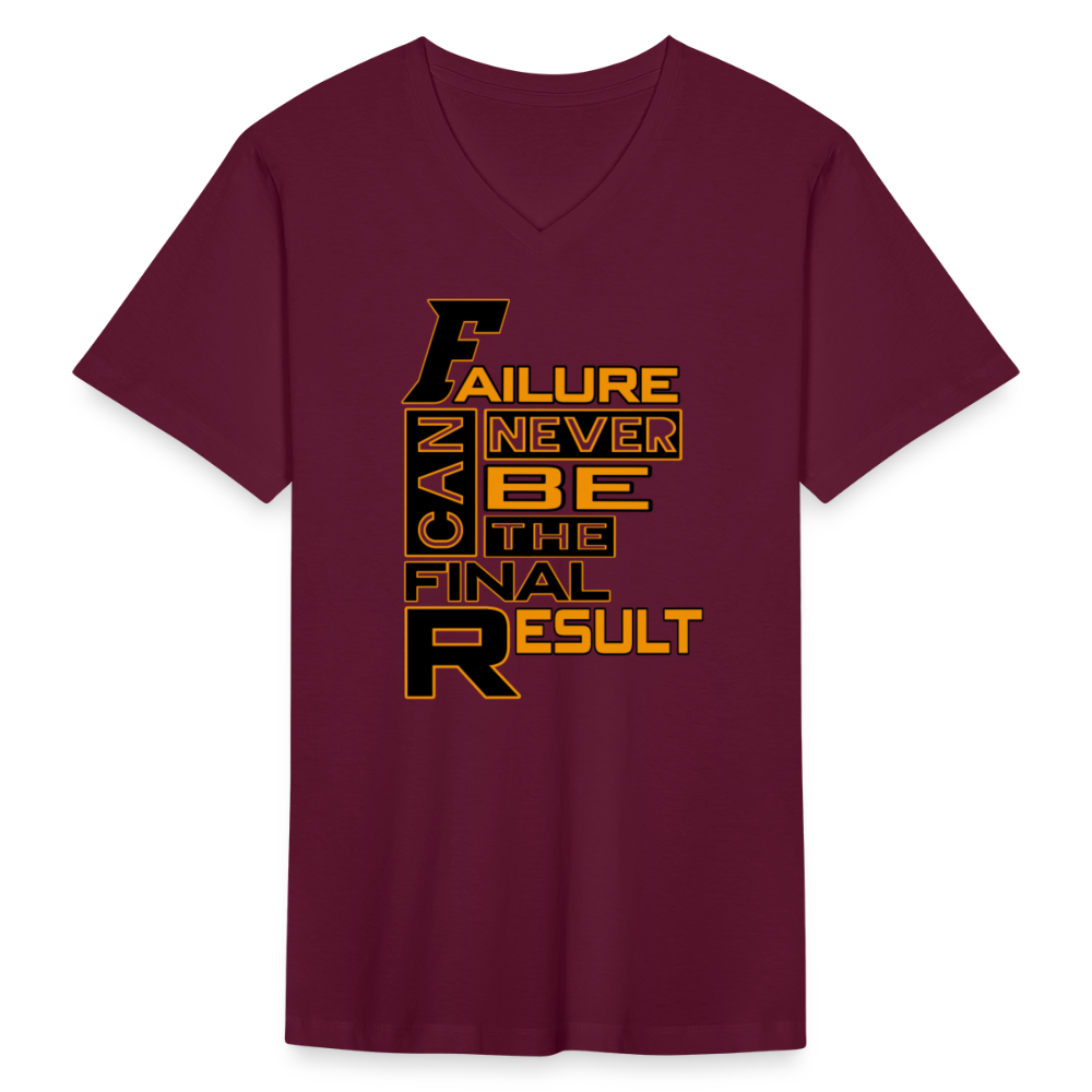 "FINAL RESULT" Men's V-Neck T-Shirt - maroon