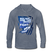 "BEEN THERE DONE THAT" Style 2 Tri-Blend Hoodie Shirt - heather blue