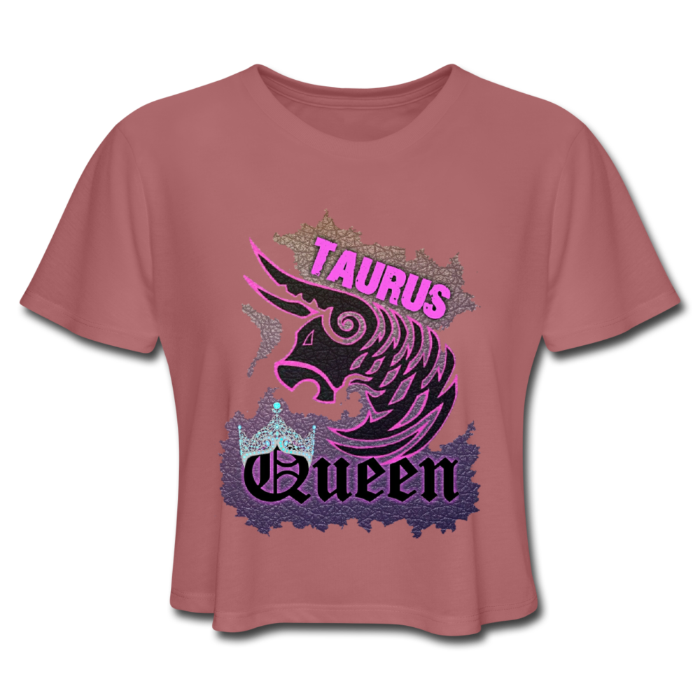 "TAURUS QUEEN" Women's Cropped T-Shirt - mauve