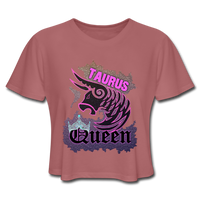 "TAURUS QUEEN" Women's Cropped T-Shirt - mauve