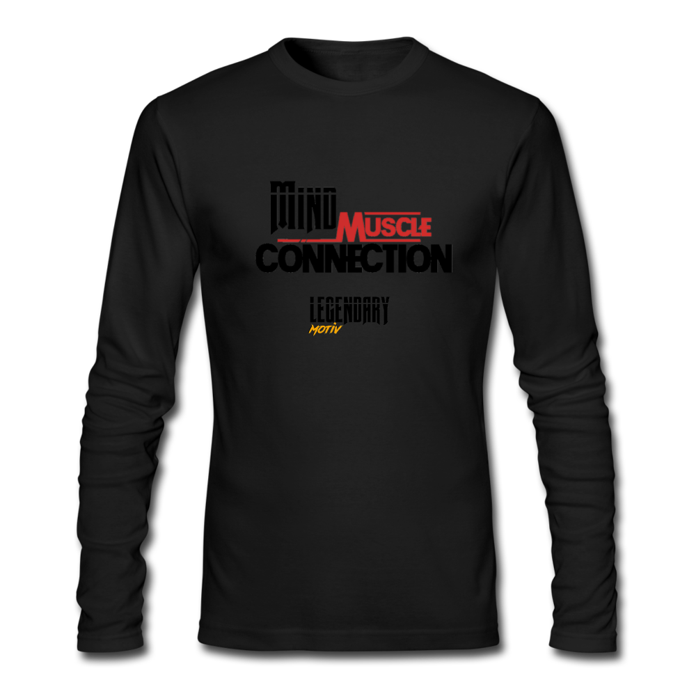 "MIND MUSCLE CONNECTION" Men's Long Sleeve Tee - black