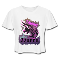 "TAURUS QUEEN" Women's Cropped T-Shirt - white