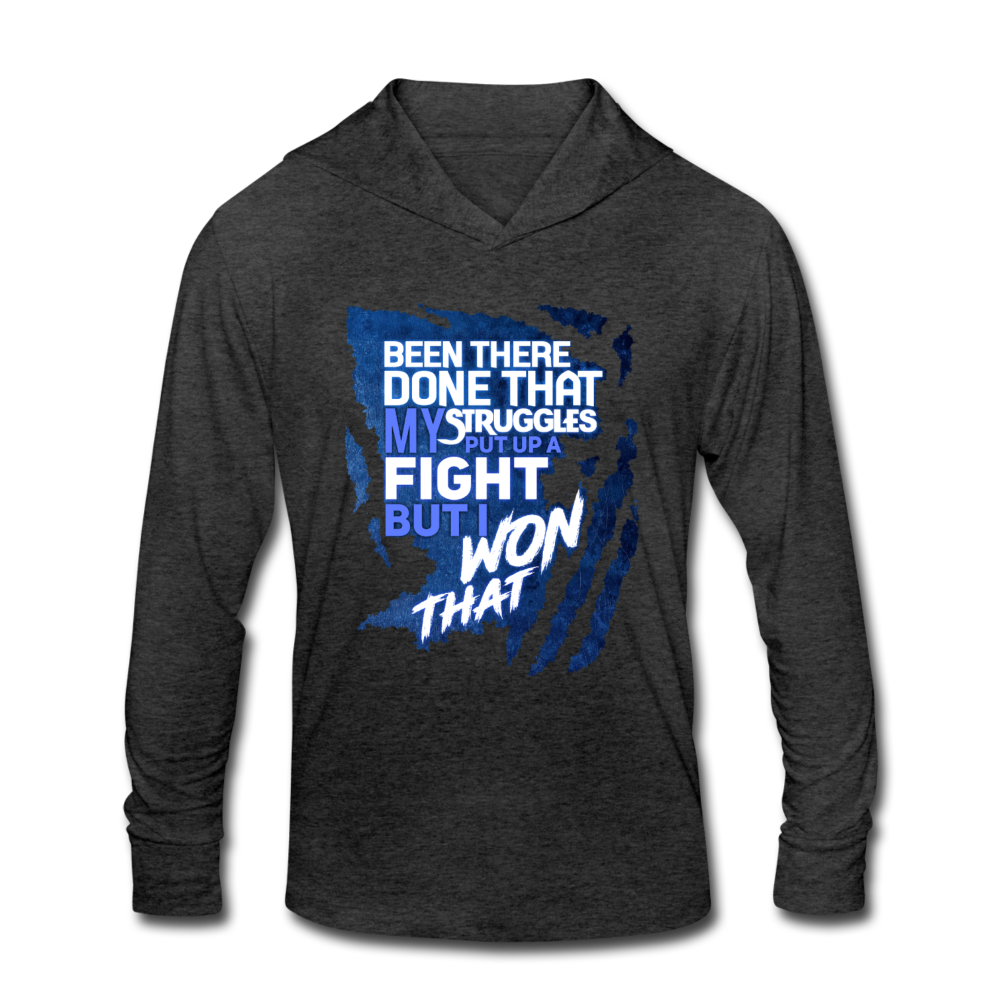 "BEEN THERE DONE THAT" Style 2 Tri-Blend Hoodie Shirt - heather black