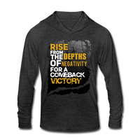 "COMEBACK VICTORY" Tri-Blend Hoodie Shirt - heather black