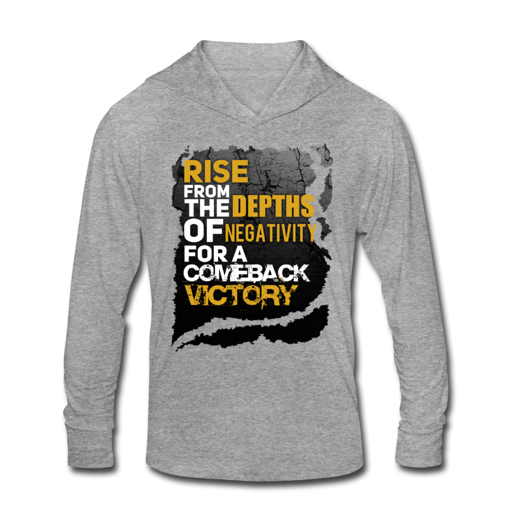 "COMEBACK VICTORY" Tri-Blend Hoodie Shirt - heather gray