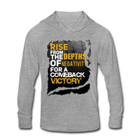 "COMEBACK VICTORY" Tri-Blend Hoodie Shirt - heather gray