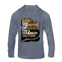 "COMEBACK VICTORY" Tri-Blend Hoodie Shirt - heather blue