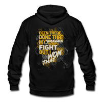 "BEEN THERE DONE THAT" Reverse Print Zip Hoodie - black