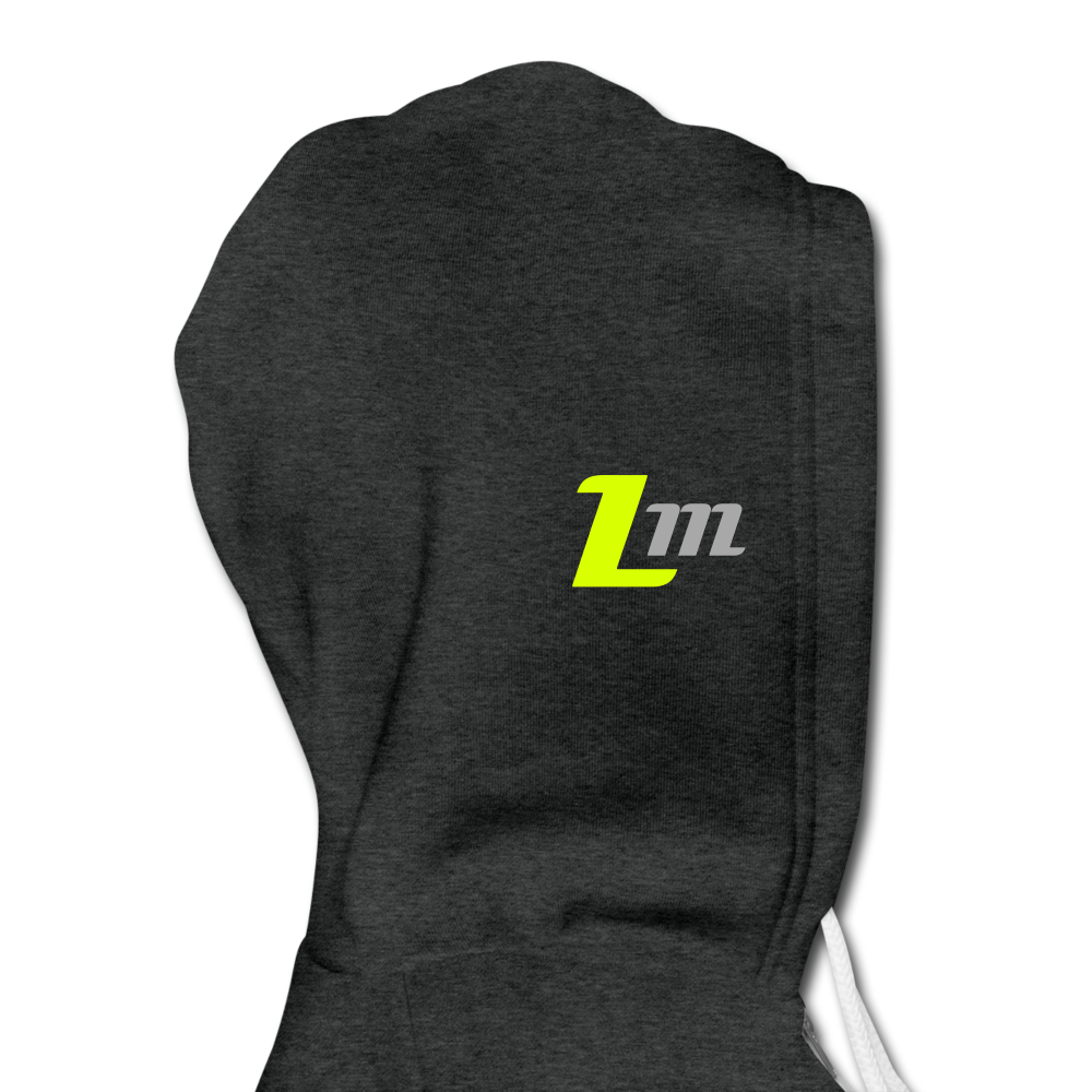 "LIFE IS A GAME" Reverse Print Fleece Zip Hoodie - charcoal gray